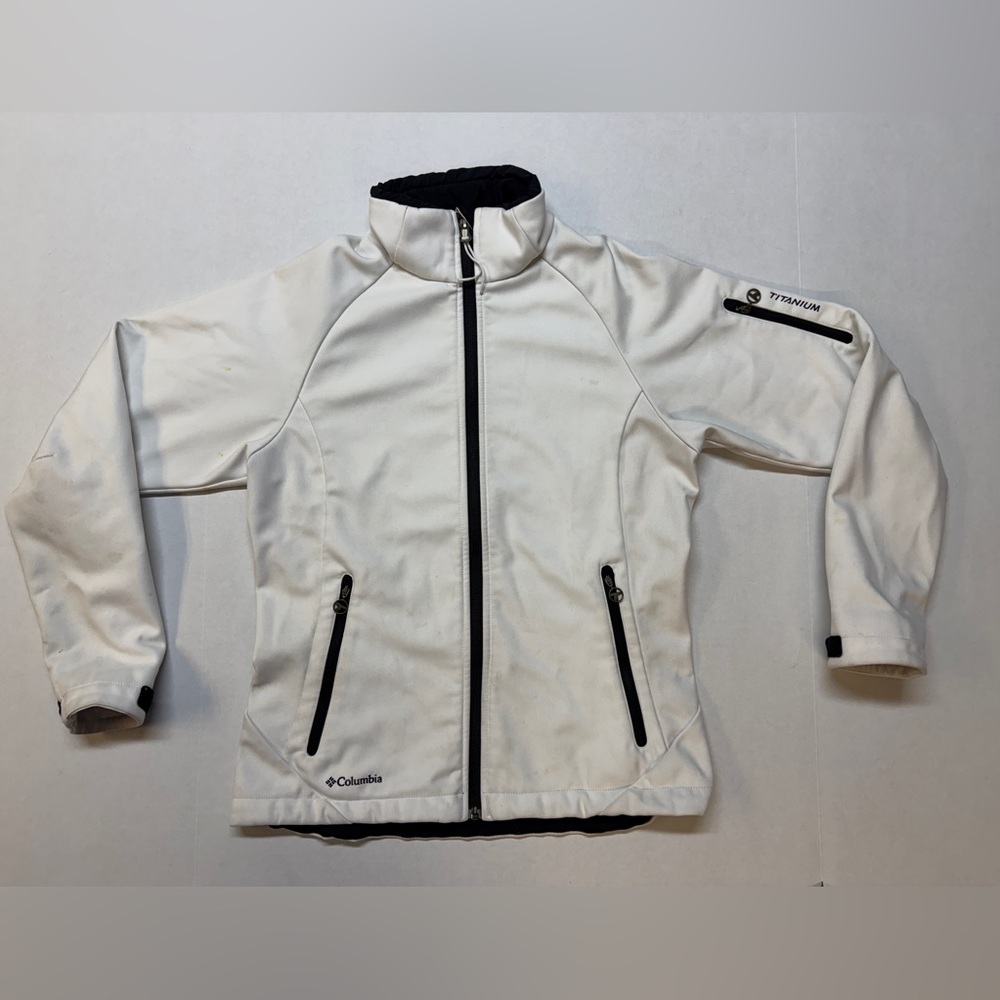 Columbia Vertex Core Women’s Small White Cream Softshell Titanium Jacket